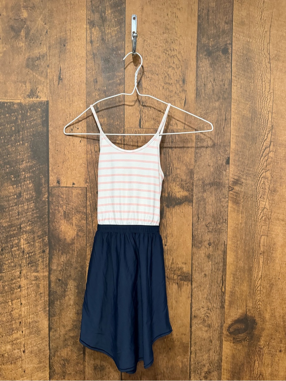 Ivivva by lululemon Striped Tank Top & Navy Skirt Dress - Pink & Navy size 6